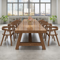 Table de conférence en bois pour bureau, bureau de réunion spacieux pour salle de séminaire d'entreprise