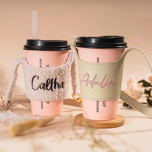 Gobelet personnalisé raffiné avec nom, manchon de tasse en verre, cadeaux d'entreprise personnalisés pour événements d'entreprise et culture interne - Product Image 1