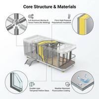 Cabine d'hôtel mobile moderne de luxe, maison-capsule de luxe, dortoir modulaire, capsule spatiale préfabriquée modulaire pour école, hôpital