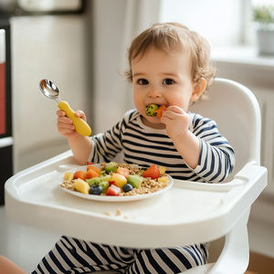 Juego de cubiertos de silicona de colores vibrantes de grado alimenticio al por mayor, juegos de comedero de cucharas y tenedores de acero inoxidable, utensilios de cocina para niños pequeños - Product Image 6