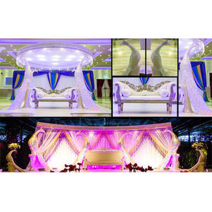 Maravilloso Tema de pavo real blanco etapa de boda Mandap hermosa fibra Pavo Real decoraciones de boda Durban lujos boda Pavo Real boda - Product Image 1