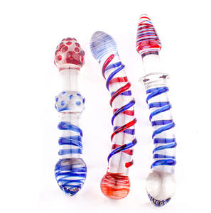 Bunte Glas dildos Kristall G-Punkt Anal Perlen Sexspielzeug für weibliche Masturbation Stick Design Sex Tools - Product Image 5