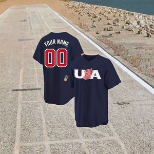 Sweat-shirt de baseball à col en V pour homme, vêtements de sport respirants, manches courtes, coupe ample, design d'entraînement d'équipe, imprimé par transfert thermique pour adultes - Product Image 3