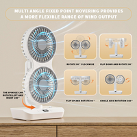 Mini ventilateur de bureau portable USB rechargeable pliable à quatre vitesses, moteur sans balais, autonomie 6-8 heures, en plastique, pour voiture et maison