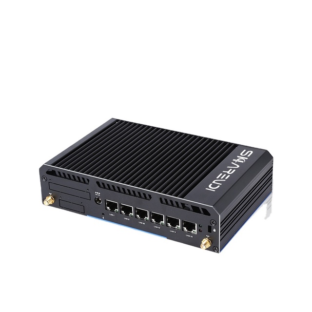 2026 Fanless Network PC Core I3 I5 I7 DDR4 Dual Core 6x Intel Gigabit Ethernet 2*COM Firewall Router Pfsense Mini Computer Stock