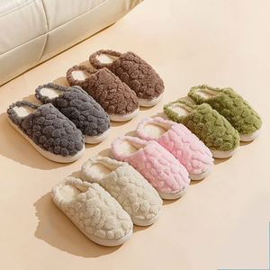 Fashion Winter Slipper Flip Flops Warm Plaid Plush Slippers Soft Sole <b>Slides</b> Unisex <b>Indoor</b> Floor Home Non-slip Cotton Shoes - Product Image 3