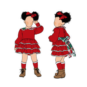 Hot Selling Oem Vintage Polyester Jurk Met Lange Mouwen Voor Kinderen Meisjes Kerst Geruite Kanten Rok Met Melkeiwitvezel - Product Image 5
