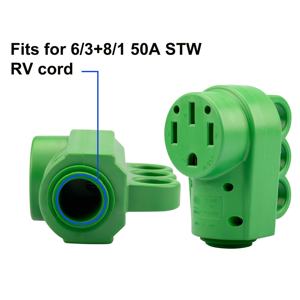 Prise femelle NEMA 14-50R de remplacement, 50 ampères, pour <span class=keywords><strong>camping</strong></span>-<span class=keywords><strong>car</strong></span>, 125V/250V, homologuée ETL - Product Image 6