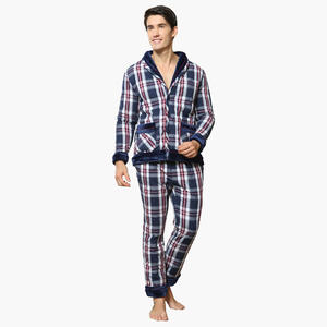 Pyjamas d'hiver pour hommes, 2 pièces, en flanelle polaire, à carreaux, pyjamas personnalisés pour hommes, ensembles de pyjamas - Product Image 2