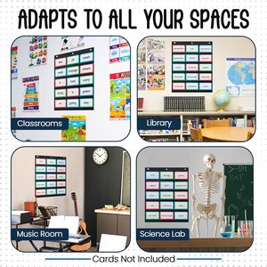 Pocket Chart 17x22 Inch Black <b>Plastic</b> Classroom Flip Chart for Sentence <b>Strips</b> Kids Ages 6-8 - Product Image 5