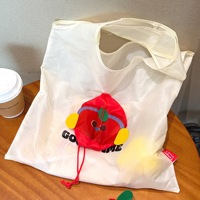 Dessin animé pomme Polyester à collectionner pliable environnement grande capacité supermarché sac fourre-tout