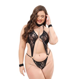 Lencería <span class=keywords><strong>de</strong></span> Encaje para Mujer, Transparente, para Mujer Joven, con Escote Pronunciado, Atrevida, <span class=keywords><strong>de</strong></span> Metal, para Mujeres Curvilíneas y Sensuales - Product Image 4
