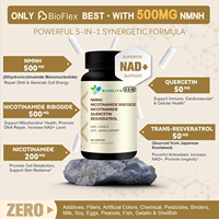 NMNH Complexe de Nicotinamide Riboside en Capsules avec Quercétine et Resvératrol, Formule Brute, 120 Capsules, Bouteille Personnalisée, Complément Alimentaire