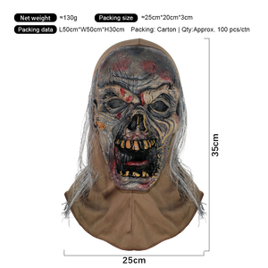 Máscara de Látex Realista Estilo Película de Zombis, Máscara Facial de Zombi para Halloween, Disfraz de Terror, Accesorio de Cosplay - Product Image 6