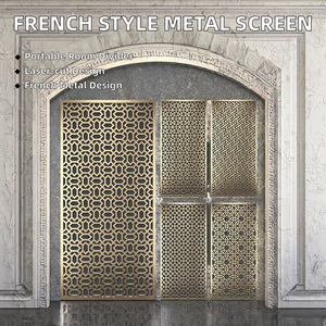 Biombos Divisores de Habitaciones Móviles de Estilo Francés, Ecológicos, Cortados con Láser, Biombo Colgante para Bodas y Cumpleaños, Hecho de Metal - Product Image 2