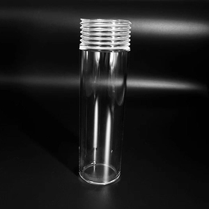 Nhà sản xuất tùy chỉnh rõ ràng Threaded ống thủy tinh thạch anh chủ đề trong suốt chai thạch anh cụ - Product Image 3