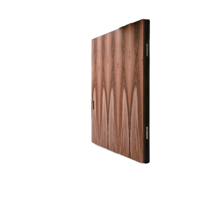 Porte d'entrée Qifan en bois massif de style moderne du milieu du siècle, avec motif géométrique, surface finie, style battant, pour usage extérieur - Product Image 3