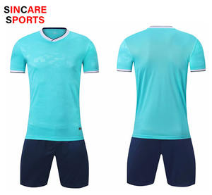 צבע שחור כדורגל גופיות גברים ילדים עשוי בסין מחיר זול כדורגל סט מדים - Product Image 6