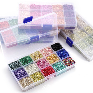 <b>Mixed</b> Colored Crushed Glass Sand 15 Compartment <b>Box</b> Bling Nail Art Jewelry Filler Material DIY Handmade Craft Supplies - Product Image 3