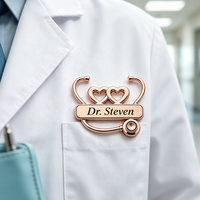 Nouvelles Broches et Épingles de Col Tendance pour Infirmières, Stéthoscope en Gros, Décoration de Vêtements, Logo Personnalisé, Épingles Métalliques pour Médecins