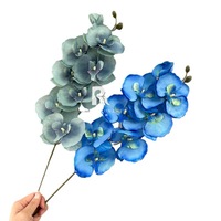 Fleur artificielle Phalaenopsis couleur Morandi 8, décoration florale pour mariage et salon