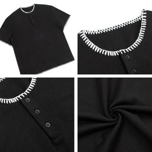 Camiseta de Diseño Vintage de Alta Calidad, 230 Gramos, para Hombre, Venta al Por Mayor, Personalizable, Verano, Transpirable, Cuello con Botones, Tejida - Product Image 4