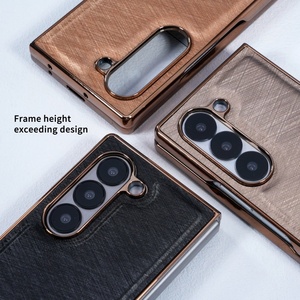 เคสโทรศัพท์หนัง PU แบบกำหนดเองสำหรับ Samsung Fold 8 3 4 5 6 7 W26 พร้อมฟิล์มกันรอยหน้าจอ กรอบชุบป้องกันแรงกระแทก ฝาหลังกันกระแทก - Product Image 2