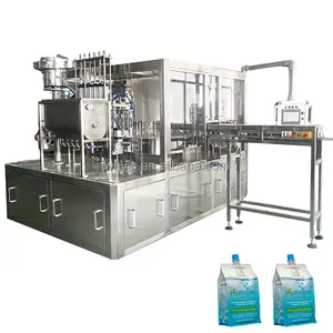 Automatic Doypack Spout Pouch Paste Water Drink Milk Juice Beverage Oil Liquid Rotary Filling And Capping Machine