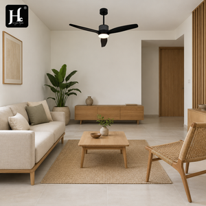 Minimalist Matte Black <b>Ceiling</b> <b>Fan</b> with LED Lighting in Contemporary Home <b>Bedroom</b> Living Room Interior Decor - Product Image 4