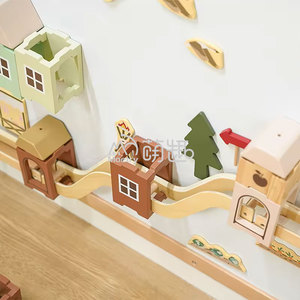 Moetry Nouveau Design Jouet Mural STEM pour Enfants Mini Ville Thème Blocs <span class=keywords><strong>de</strong></span> <span class=keywords><strong>Construction</strong></span> Magnétiques en Bois Montessori Garderie Intérieur - Product Image 4