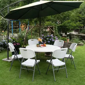 Wholesale Durable White Outdoor Party HDPE Metal Silla Plegable Bow Molding Plastic Folding Chair For Events