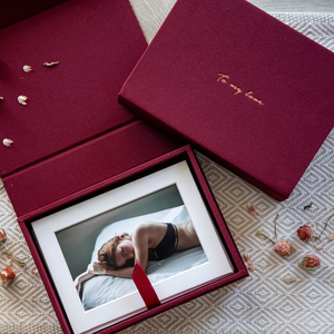 Boîte à photos en lin gaufré, boîte à photos d'anniversaire en lin, boîte à souvenirs de boudoir, emballage cadeau pour lui, petit ami, mari, boîtes à souvenirs de mariage - Product Image 5