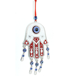C&H Hamsa Hand Böser Blick Licht-Schlüsselanhänger Schützender Nazar Amulett UV-Bedruckter Silber-Kristall-Charm Metall Boho Ethnisches Glücksbringer-Geschenk - Product Image 3