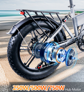 Vélo électrique pliable EU US F9 en alliage d'aluminium 20 pouces, <span class=keywords><strong>Fatbike</strong></span>, 500W, batterie lithium 17.5AH, double suspension, 7 vitesses, neige - Product Image 3