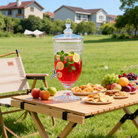 Distributeur de boissons en verre transparent avec robinet, grand récipient de 2 à 5 litres, idéal pour la bière, les hôtels et les fêtes