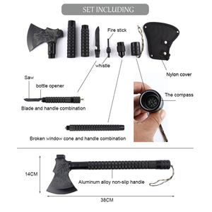Tùy chỉnh bán buôn đa chức năng chất lượng cao tốt nhất cắm trại Survival chiến thuật làm bằng tay Đầu búa rìu các công cụ khác trong kho - Product Image 2