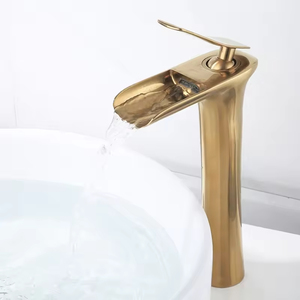 Robinet de <span class=keywords><strong>lavabo</strong></span> thermostatique en laiton <span class=keywords><strong>doré</strong></span> à trou unique, style simple, avec poignée unique pour salle de bain - Product Image 3
