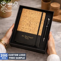 Premium Geschenkbox Kork-Leder Individuelles Logo Planer A5 Umweltfreundliches Holz-Hardcover Journal Tagebuch Professionelles OEM ODM Notizbuch