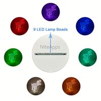 Base de veilleuse LED personnalisée en ABS avec contrôle à distance par application, lumière colorée changeante pour veilleuses de salon