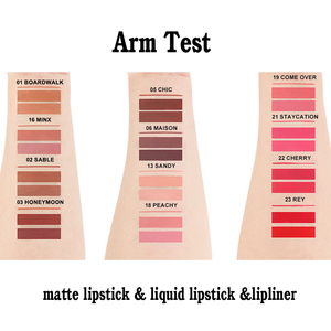 Nuevo juego de brillo de labios Popular, lápiz labial líquido cremoso mate, lápiz delineador, mirada de labios, 3 uds., Kit de cosméticos 3 en 1, juego de labios de larga duración - Product Image 6