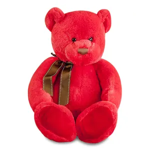 Gute Qualität günstigen Preis ausgestopfte rote Bär Plüsch puppe bunte sitzende Teddybär Plüsch tier