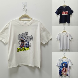 Customizable High Quality Casual Soft Solid Color 100% Cotton Knitted Fabric Sublimation DTF Printing T-Shirt