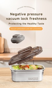 304 thép không gỉ điện chân không <span class=keywords><strong>container</strong></span> đặt hộ gia đình thực phẩm lưu trữ <span class=keywords><strong>container</strong></span> - Product Image 5