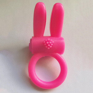 Anello Vibrante per Ritardo dell'Eiaculazione a Forma di Coniglio, Silicone+ABS Rosa, Co-Shock, Anelli per Clitoride e Pene, Giocattoli per Adulti per Coppie - Product Image 5