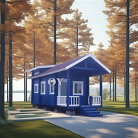 Petite maison préfabriquée professionnelle sur roues Villa en bois pour chambre à coucher cuisine salon avec porte en bois