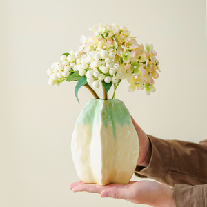 Jarrón de Cerámica Pintado a Mano con Forma de <span class=keywords><strong>Carambola</strong></span>, Boca Estrecha, para Arreglos Florales y Decoración de Sala de Estar - Product Image 5