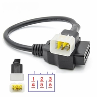 Cable Adaptador de Diagnóstico para Motocicleta OBD2 de 16 Pines a 6 Pines, J2534 CAN FD, Lector de Códigos, Escáner, Conector