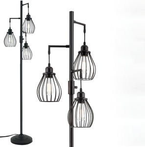 Lampes sur pied à 3 lumières en métal pour <span class=keywords><strong>cage</strong></span> Lampadaire à intensité variable avec interrupteur au pied Lampe sur pied rustique pour chambres à coucher Salon - Product Image 1