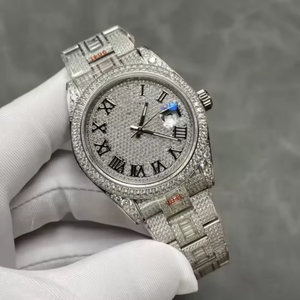 Luxury full-<b>diamond</b> 41mm 3235 automatic movement 904L carbon-silicon <b>diamond</b> mechanical <b>watch</b> for men women with custom logo - Product Image 1