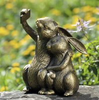 Statue de lapin en bronze inspirée de la figurine de Peter Rabbit pour la décoration intérieure et extérieure de la bibliothèque, cadeau littéraire pour aire de jeux